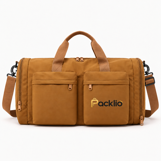 Packlio Gym Duffel Bag – Brown & Beige