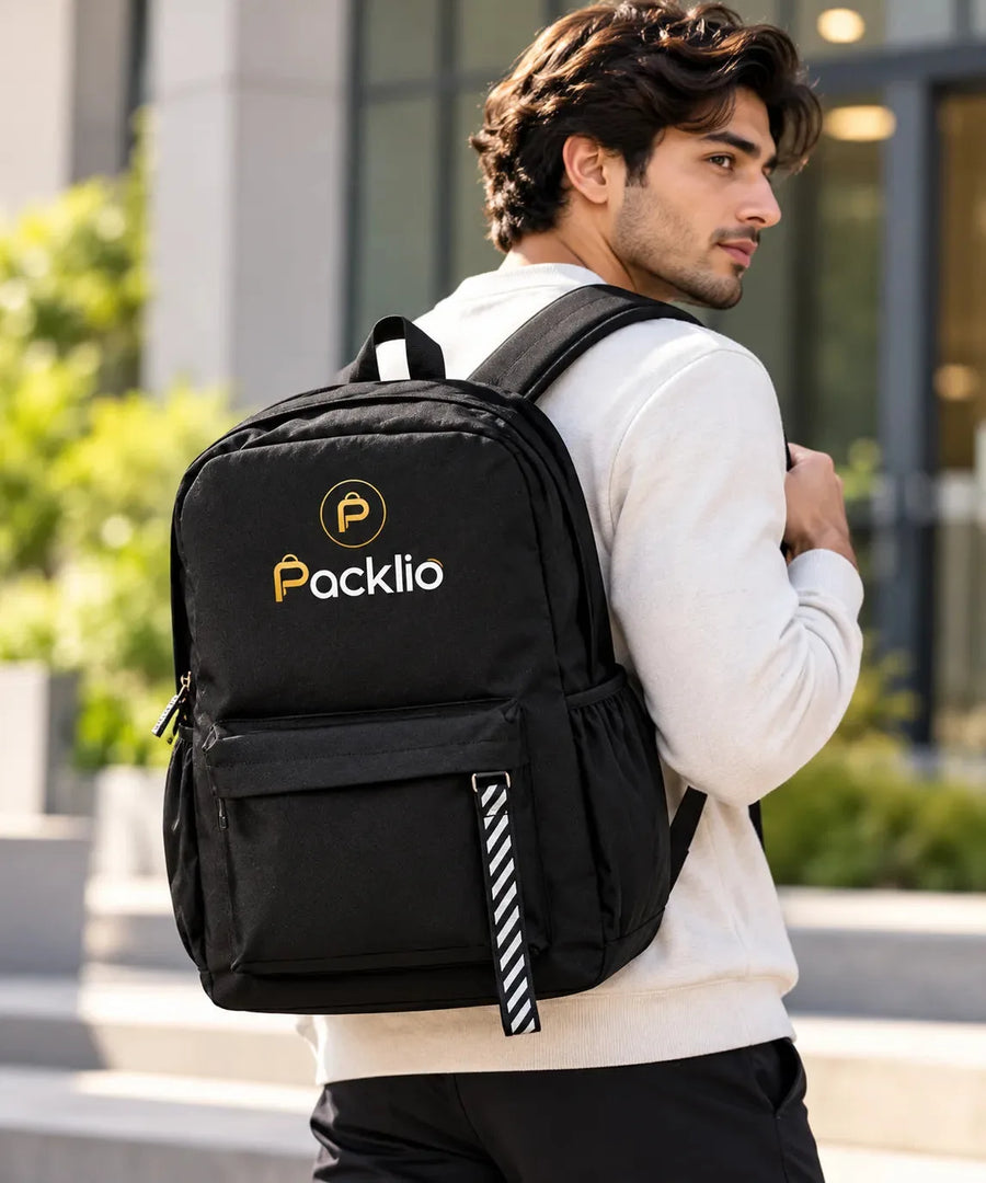 Packlio School Backpack – Black & Green